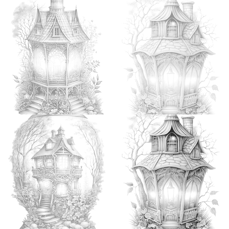 Lantern Fairy House Coloring Book - CraftNest - Digital Crafting and Art