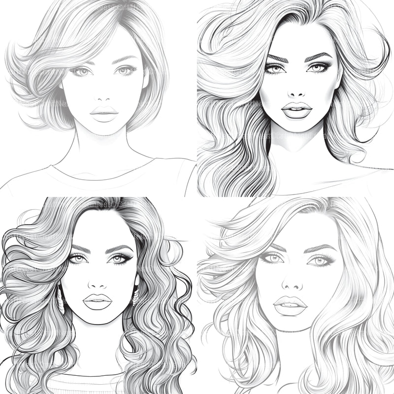 Beautiful Women Coloring Book - CraftNest - Digital Crafting and Art