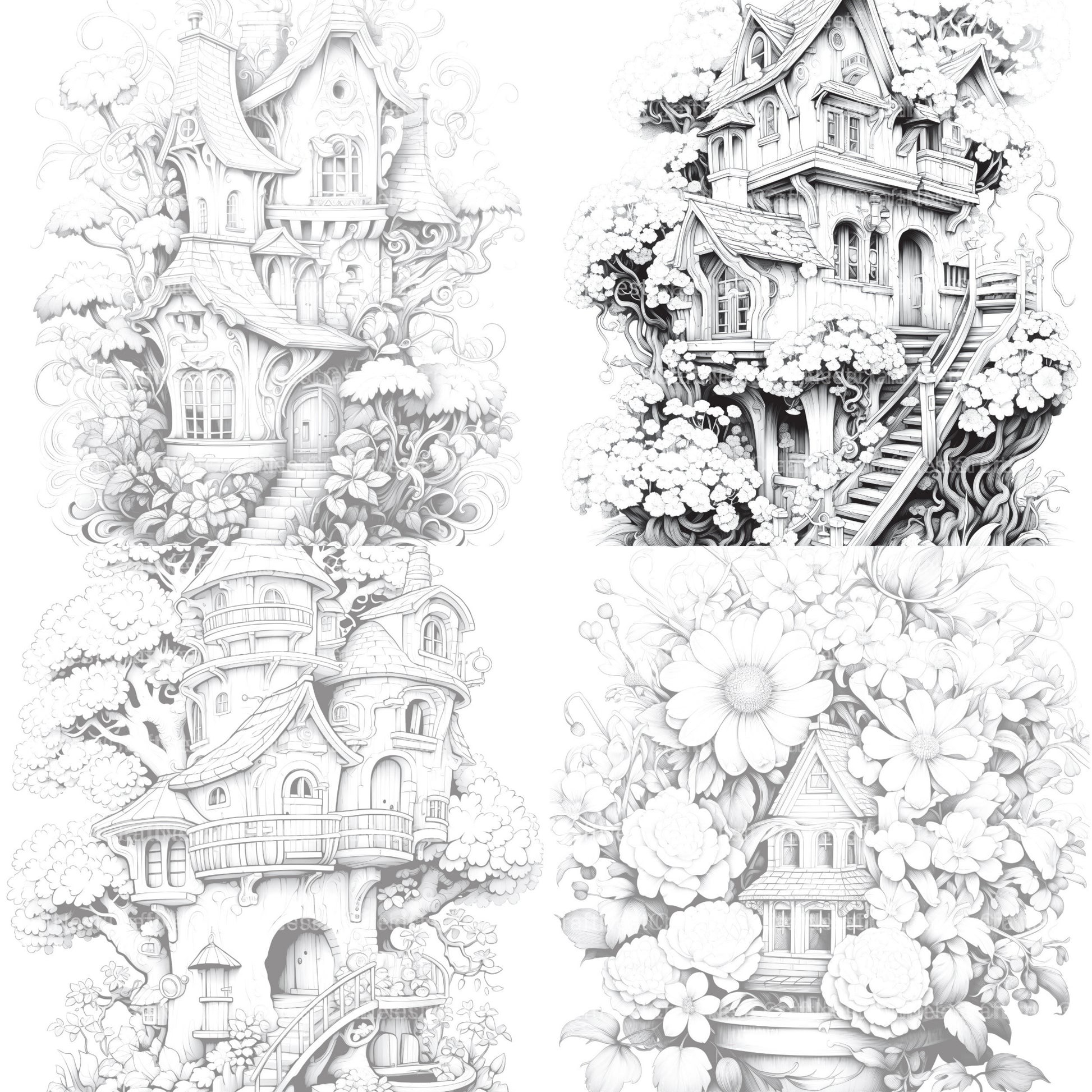 Blooming House Coloring Book - CraftNest - Digital Crafting and Art