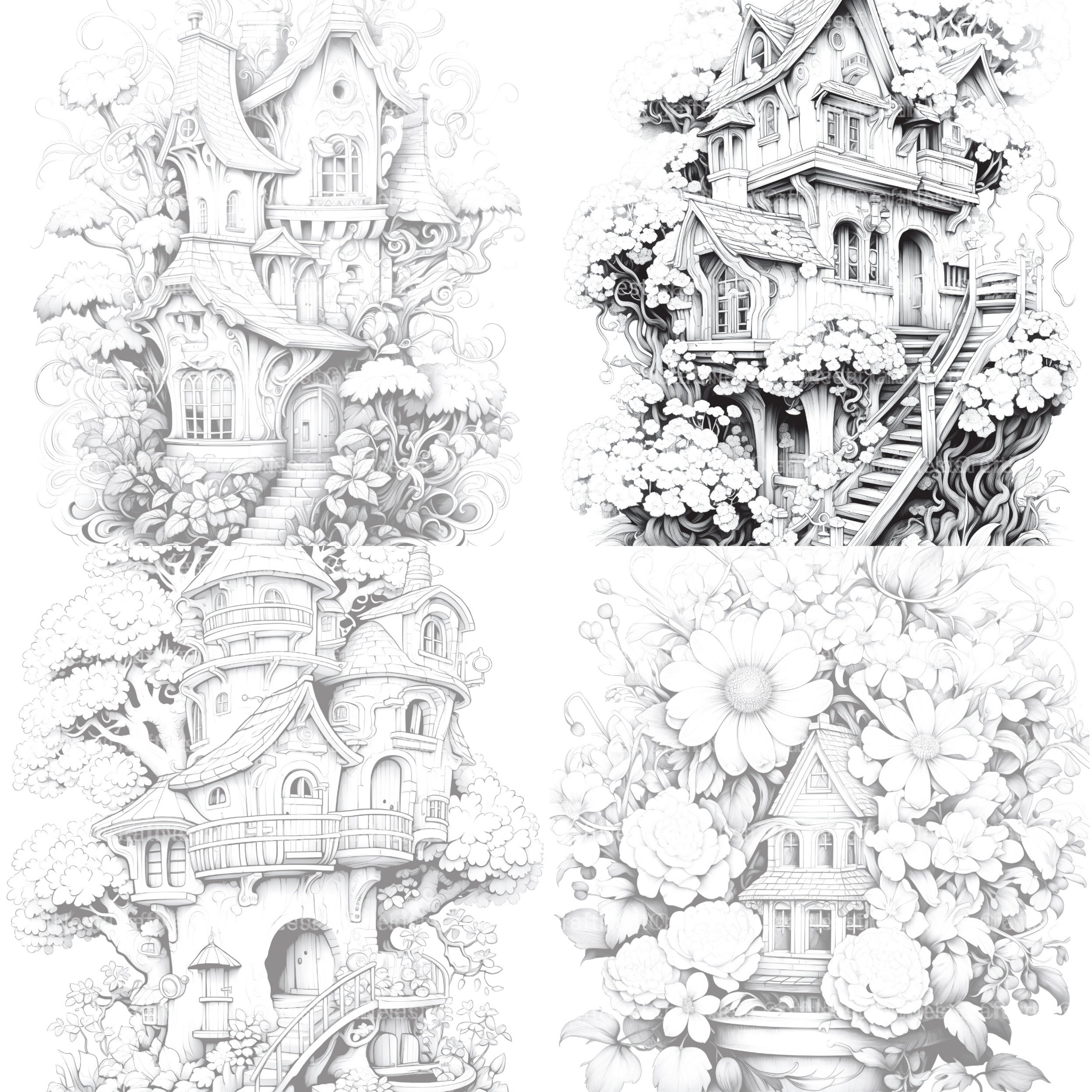 Blooming House Coloring Book - CraftNest - Digital Crafting and Art