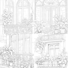 Mediterranean Windows Coloring Book - CraftNest - Digital Crafting and Art
