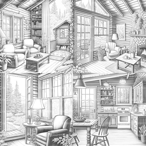 Cozy Cabins Coloring Book - CraftNest - Digital Crafting and Art