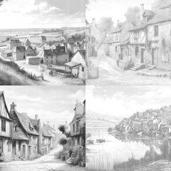 French Village Coloring Book - CraftNest - Digital Crafting and Art