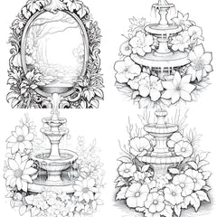 Blooming Fountain Coloring Book - CraftNest - Digital Crafting and Art