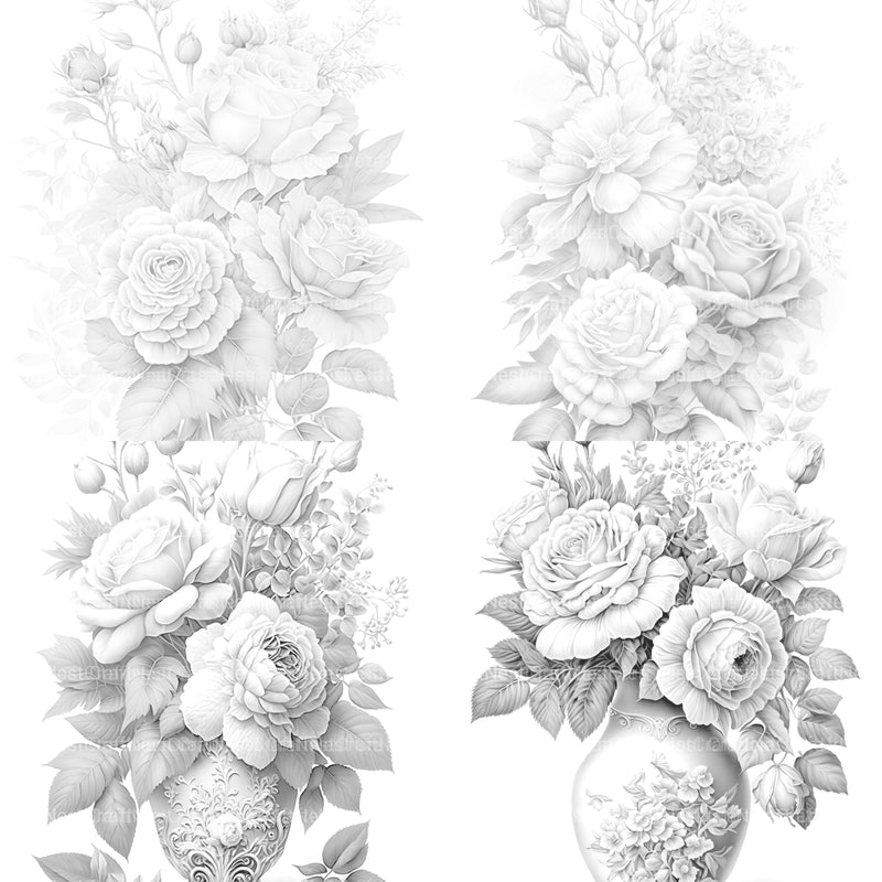 Rose Flower Coloring Book - CraftNest - Digital Crafting and Art