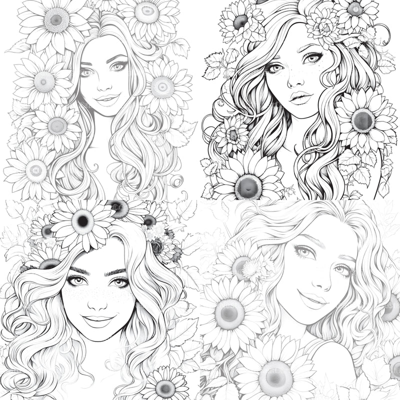 Venetian Carnival Woman Coloring Book - CraftNest - Digital Crafting and Art