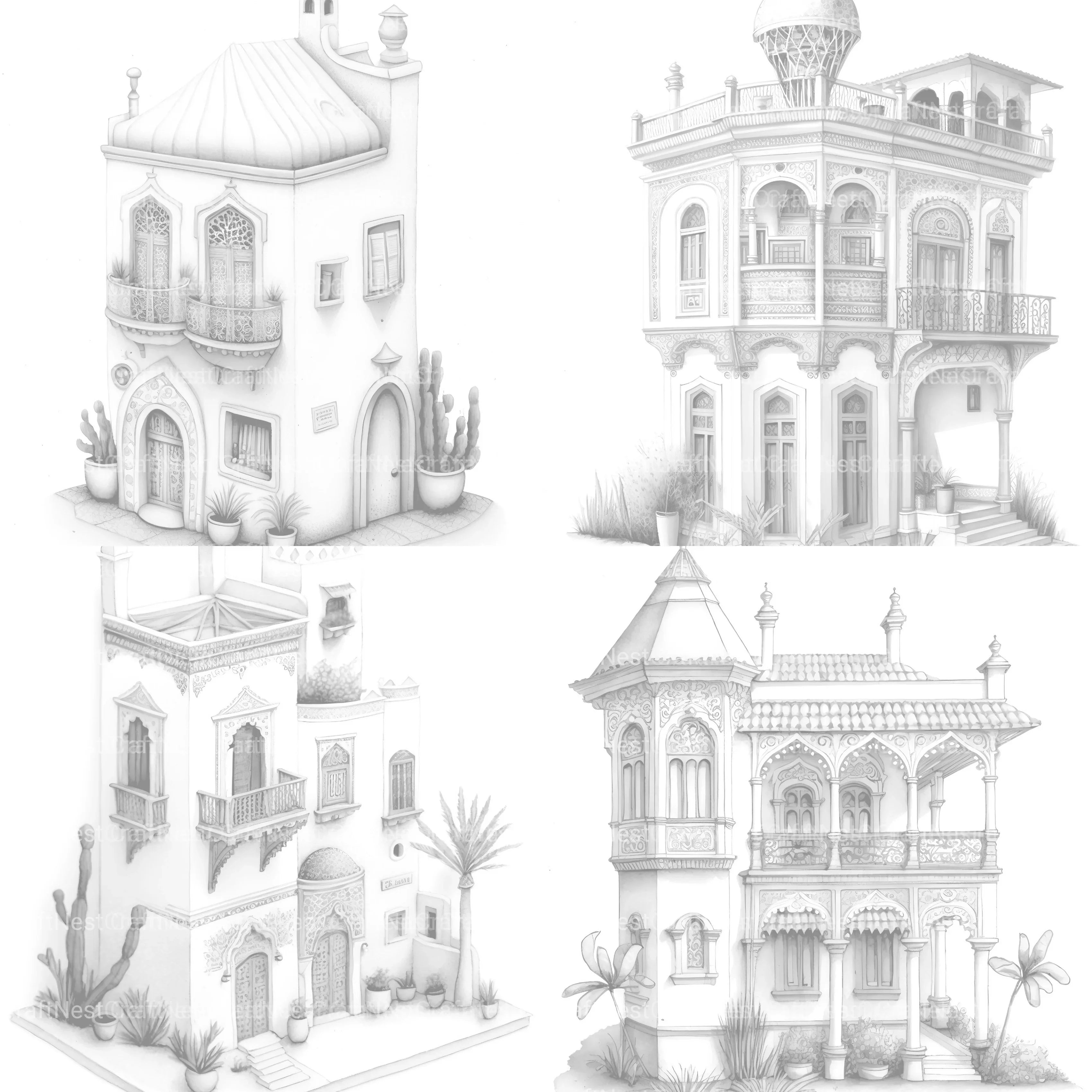 Moroccan Tiny House Coloring Book - CraftNest - Digital Crafting and Art