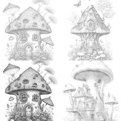 Magical Mushroom House Coloring Book - CraftNest - Digital Crafting and Art
