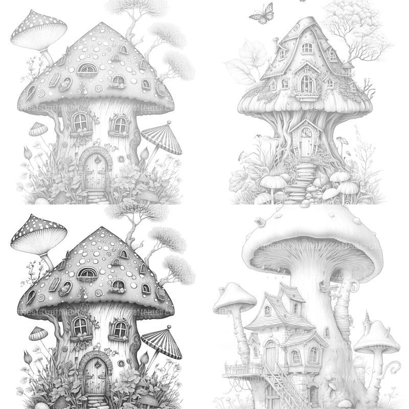 Magical Mushroom House Coloring Book - CraftNest - Digital Crafting and Art