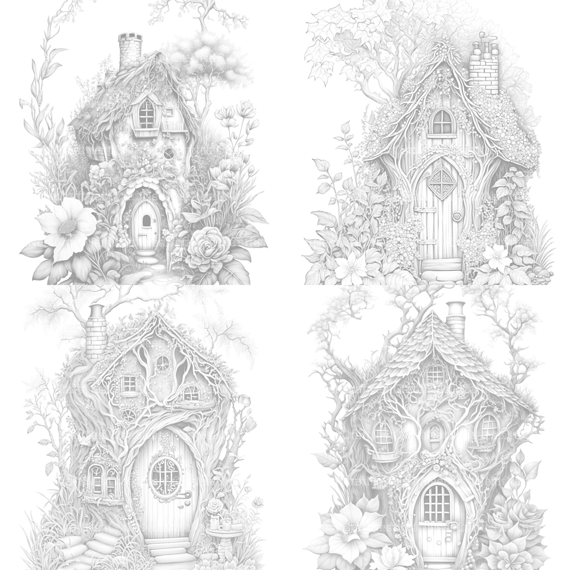 Secret Garden Fairy House Coloring Book - CraftNest - Digital Crafting and Art