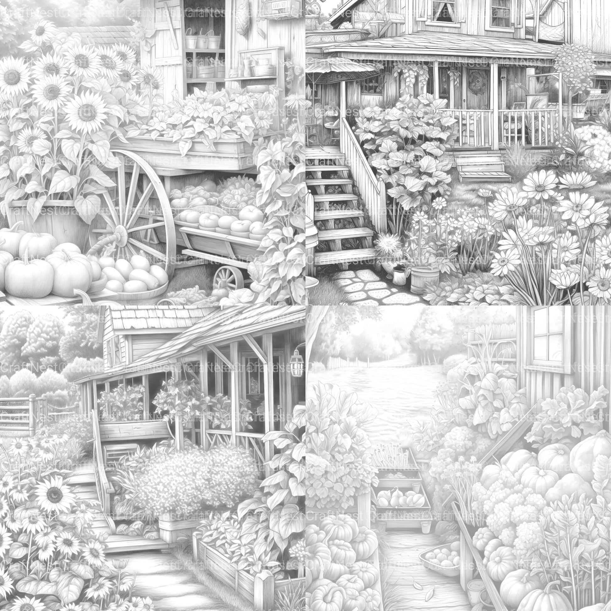 Farmers Garden Coloring Book - CraftNest - Digital Crafting and Art