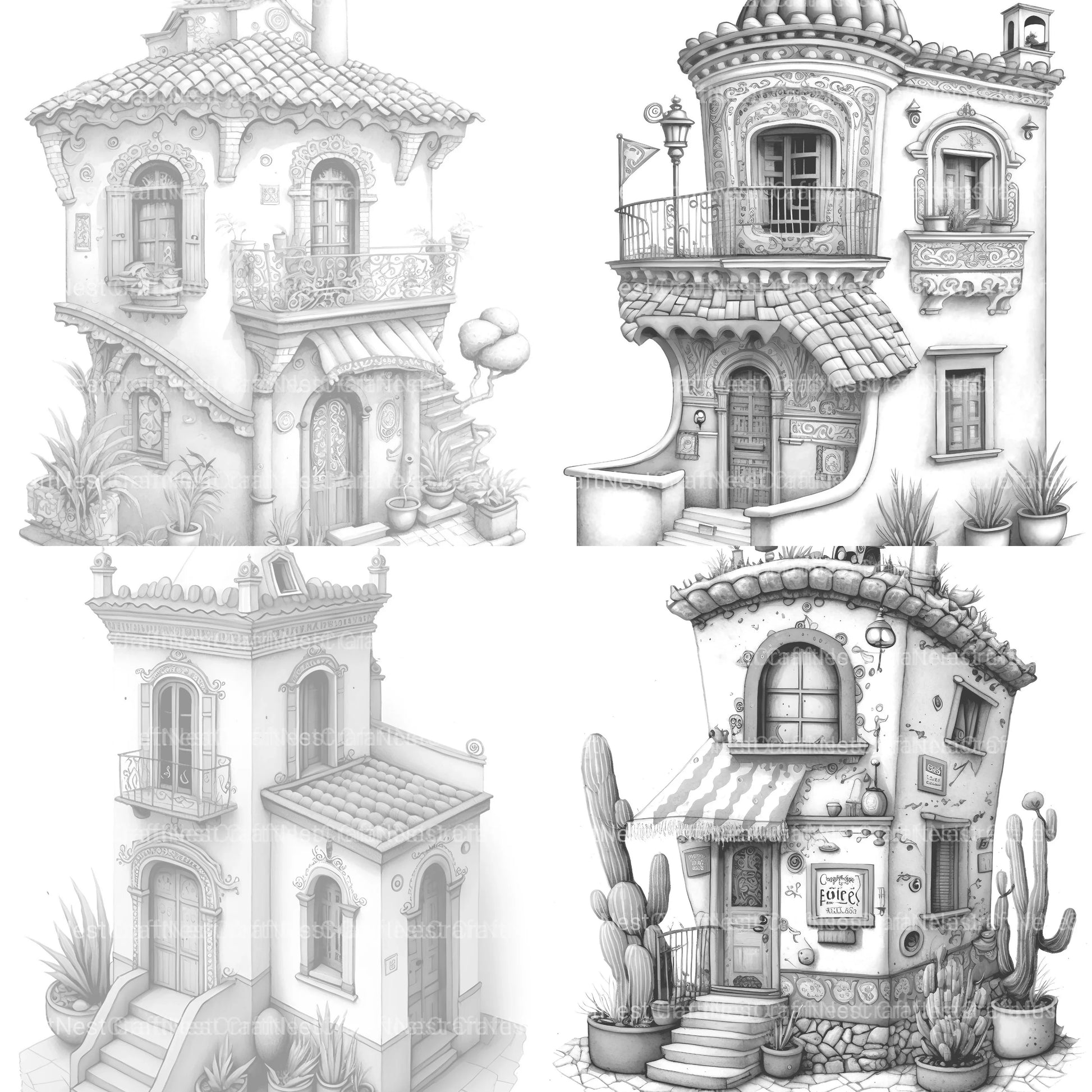 Mexican Tiny House Coloring Book - CraftNest - Digital Crafting and Art