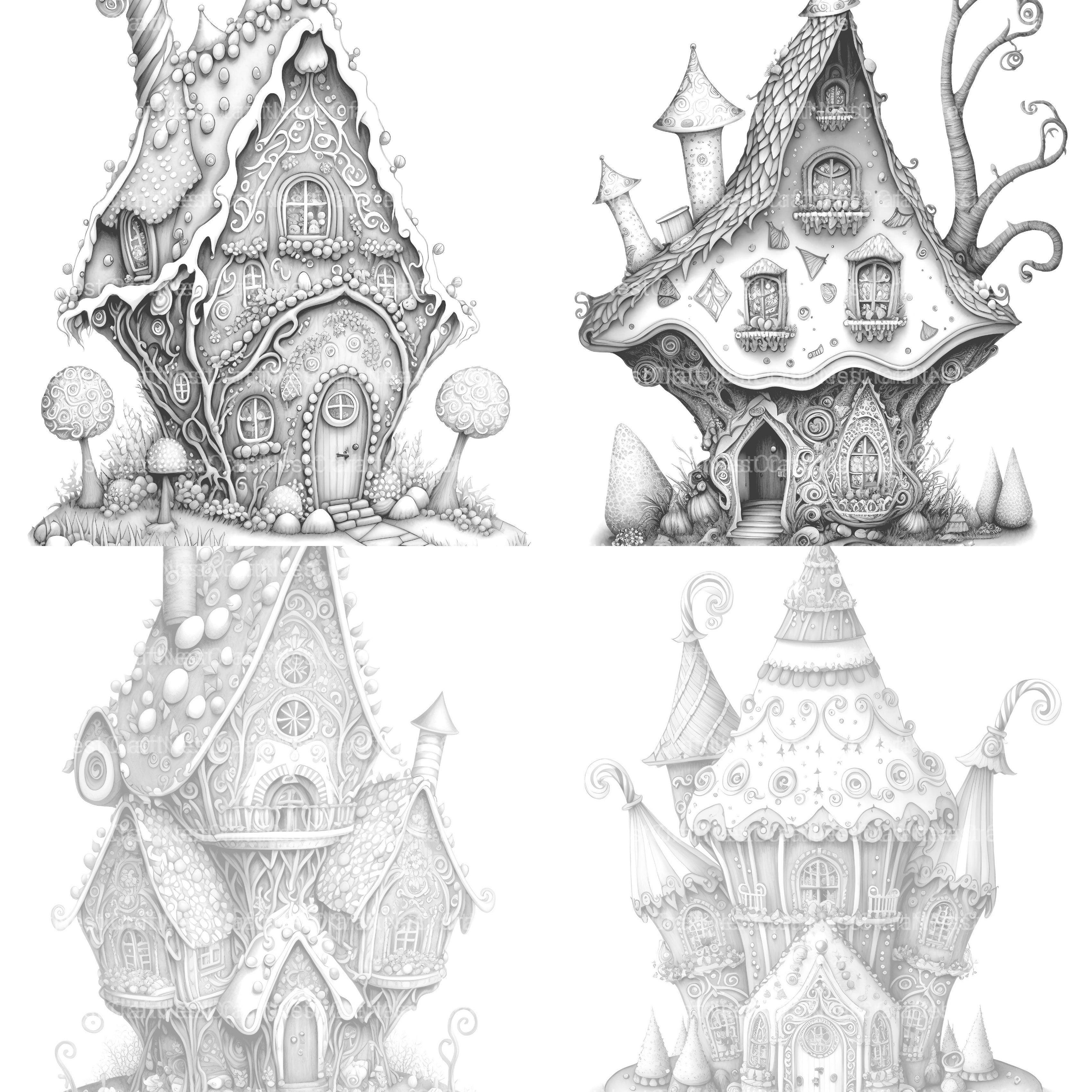 Gingerbread Fairy House Coloring Book - CraftNest - Digital Crafting and Art