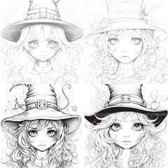 Cute Witch Coloring Book - CraftNest - Digital Crafting and Art