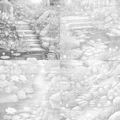 Water Garden Coloring Book - CraftNest - Digital Crafting and Art