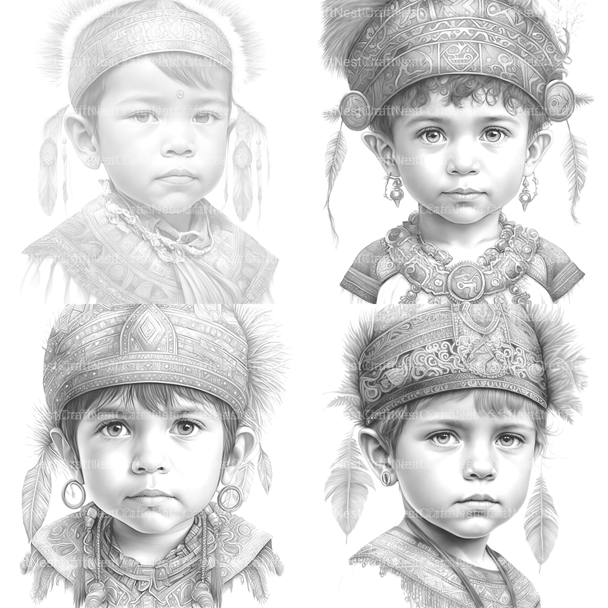 Inca Girl Coloring Book - CraftNest - Digital Crafting and Art