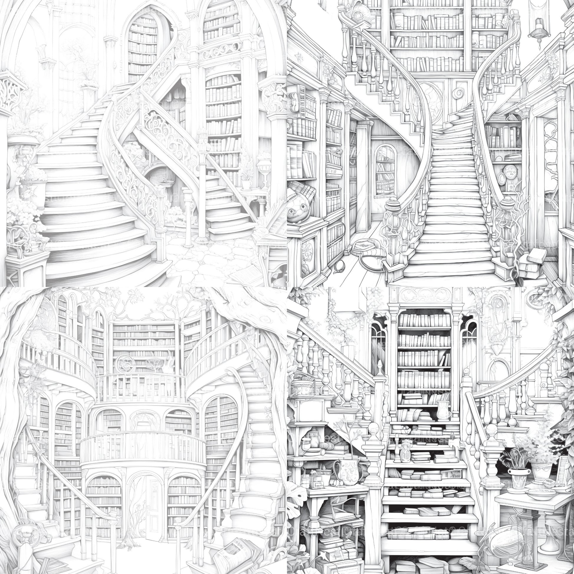 Enchanted Library Coloring Book - CraftNest - Digital Crafting and Art