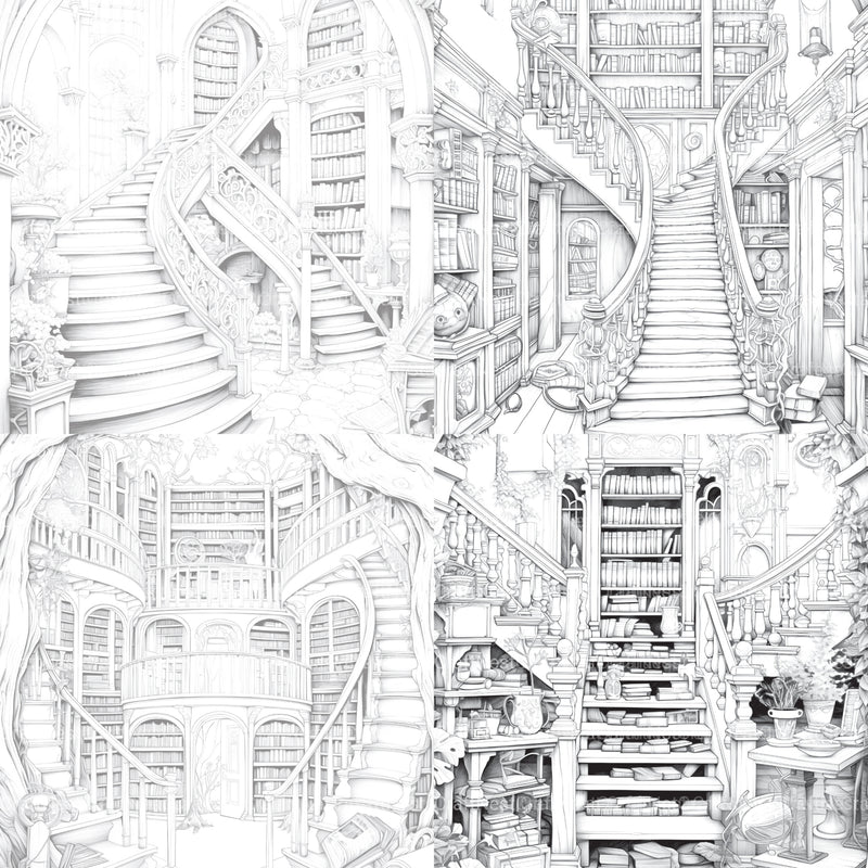 Enchanted Library Coloring Book - CraftNest - Digital Crafting and Art