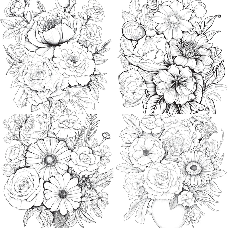 Flower Coloring Book 2 - CraftNest - Digital Crafting and Art