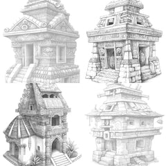 Castle Tiny House Coloring Book - CraftNest - Digital Crafting and Art