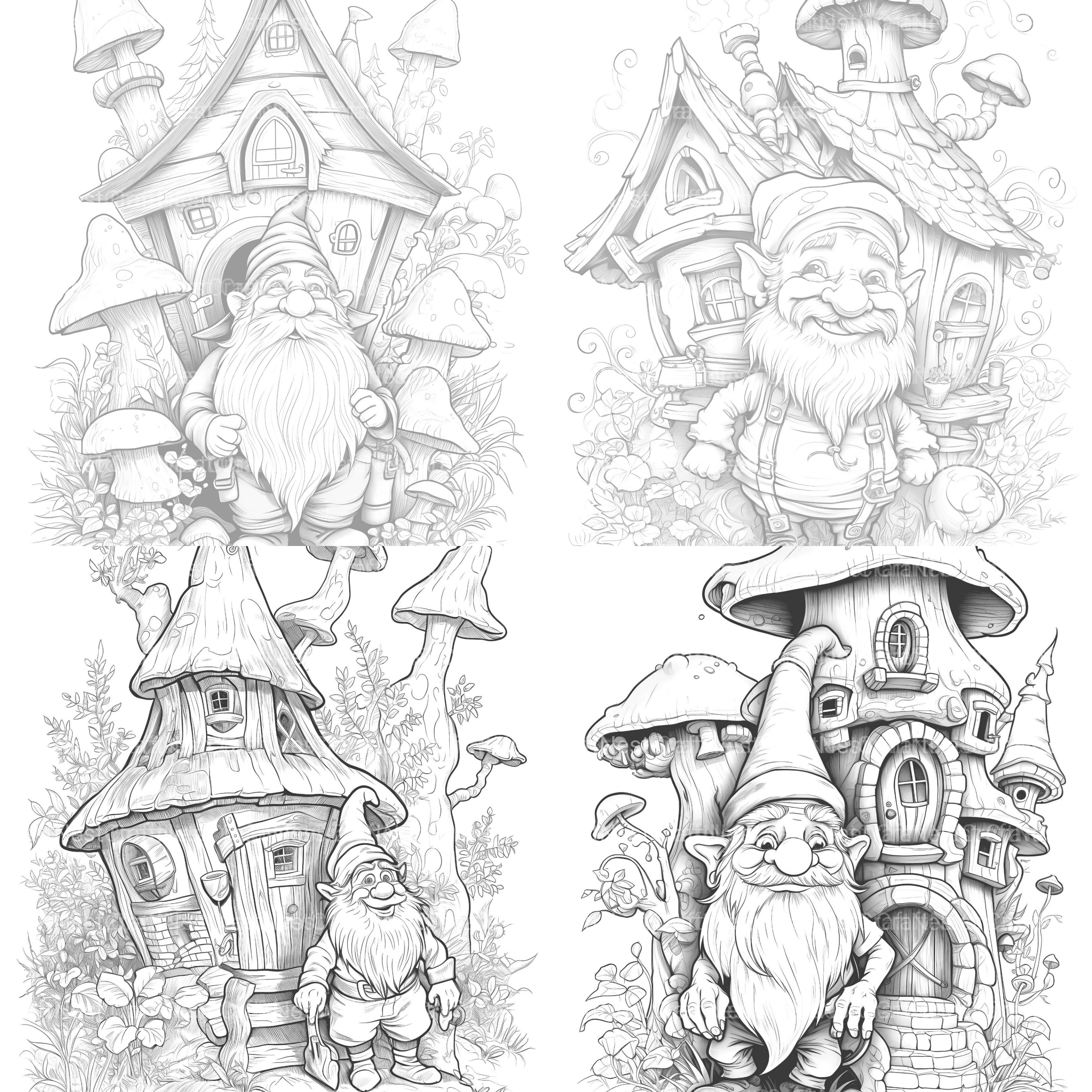 Gnome Coloring Book 2 - CraftNest - Digital Crafting and Art