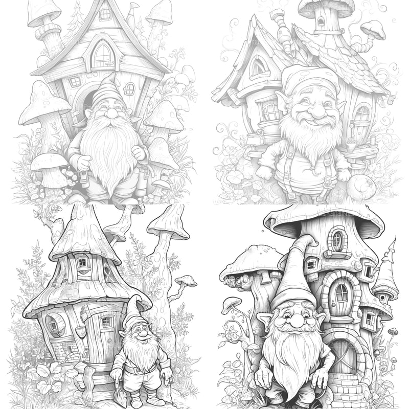 Gnome Coloring Book 2 - CraftNest - Digital Crafting and Art