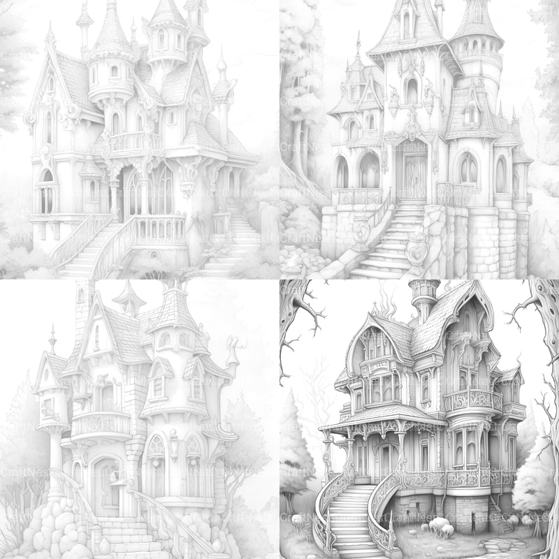 Gothic Houses Coloring Book - CraftNest - Digital Crafting and Art