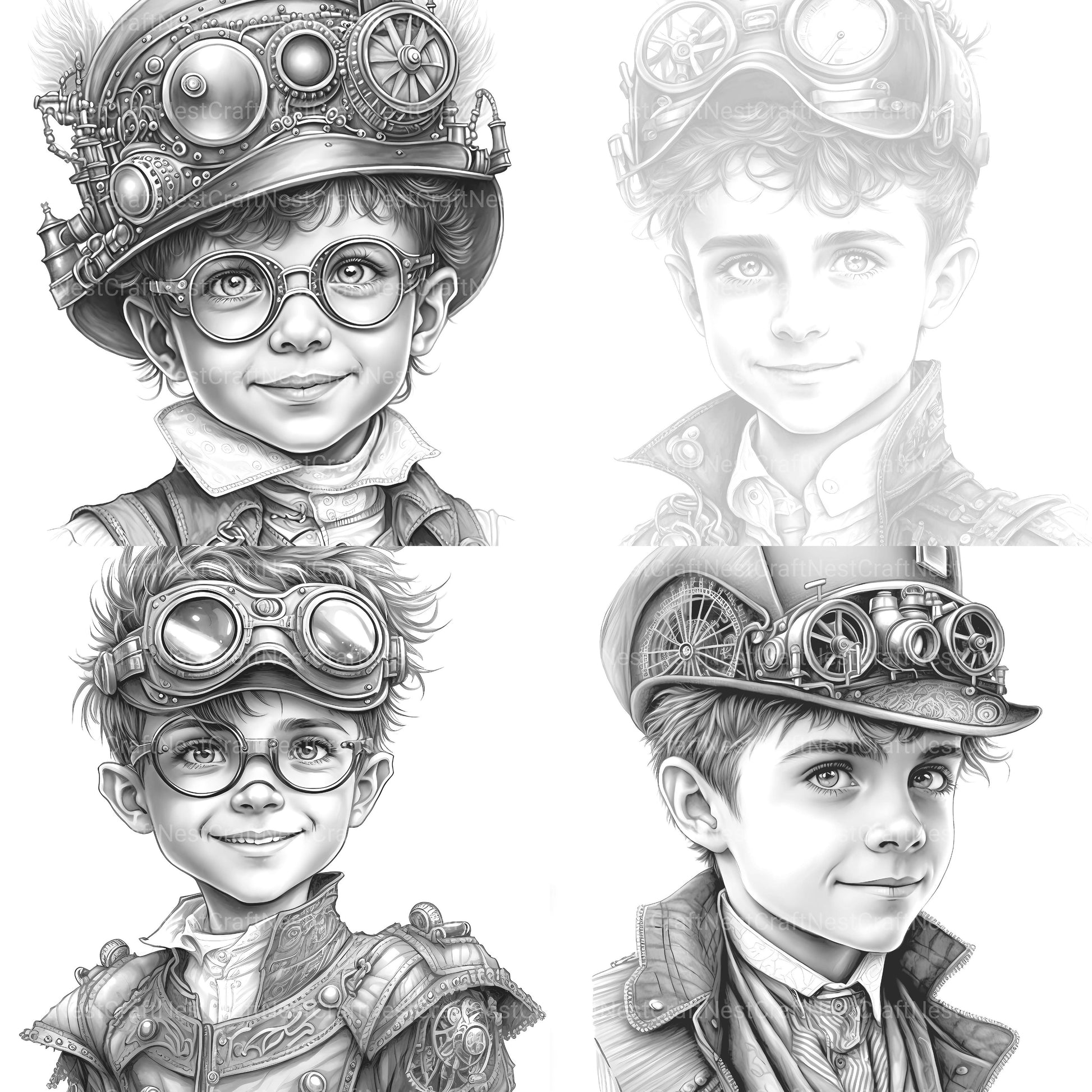 Steampunk Girl Coloring Book - CraftNest - Digital Crafting and Art