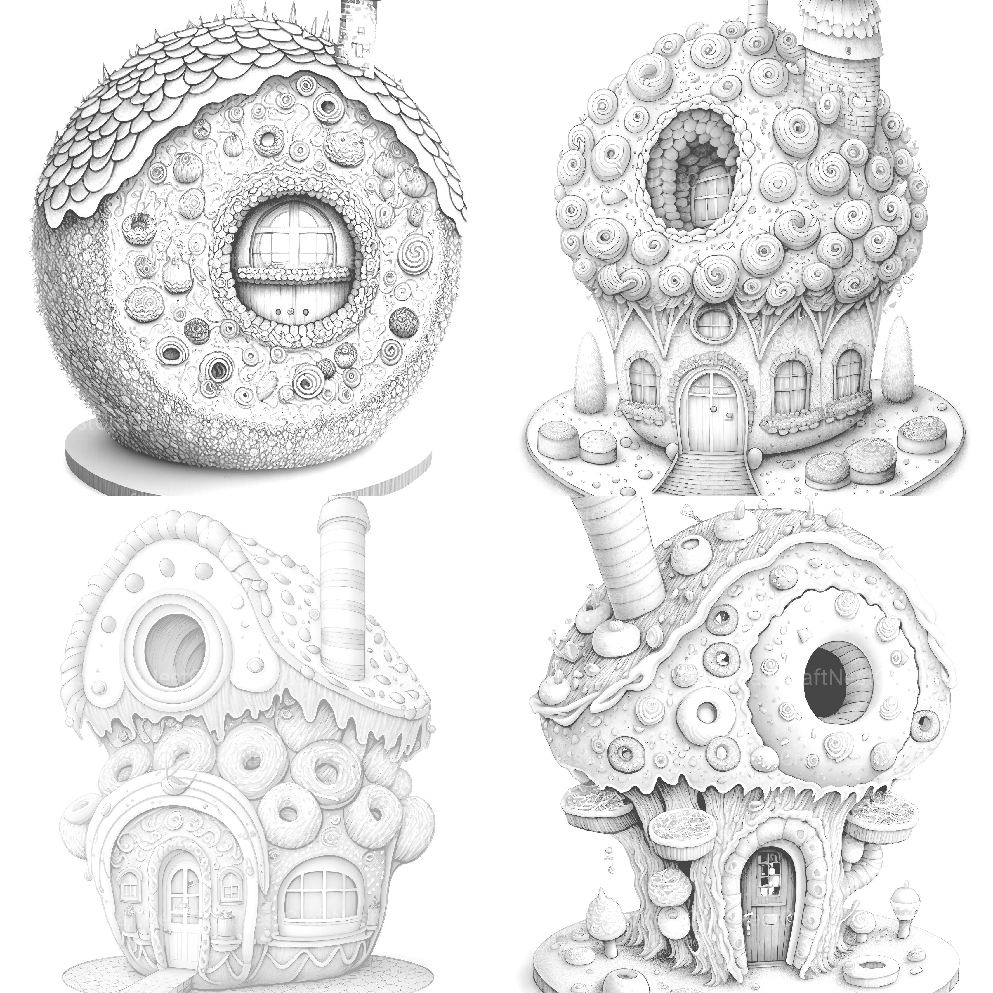 Donut House Coloring Book - CraftNest - Digital Crafting and Art