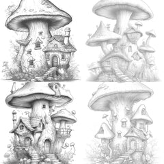 Mushroom House Coloring Book - CraftNest - Digital Crafting and Art