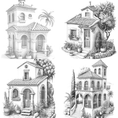 Mediterranean Tiny House Coloring Book - CraftNest - Digital Crafting and Art