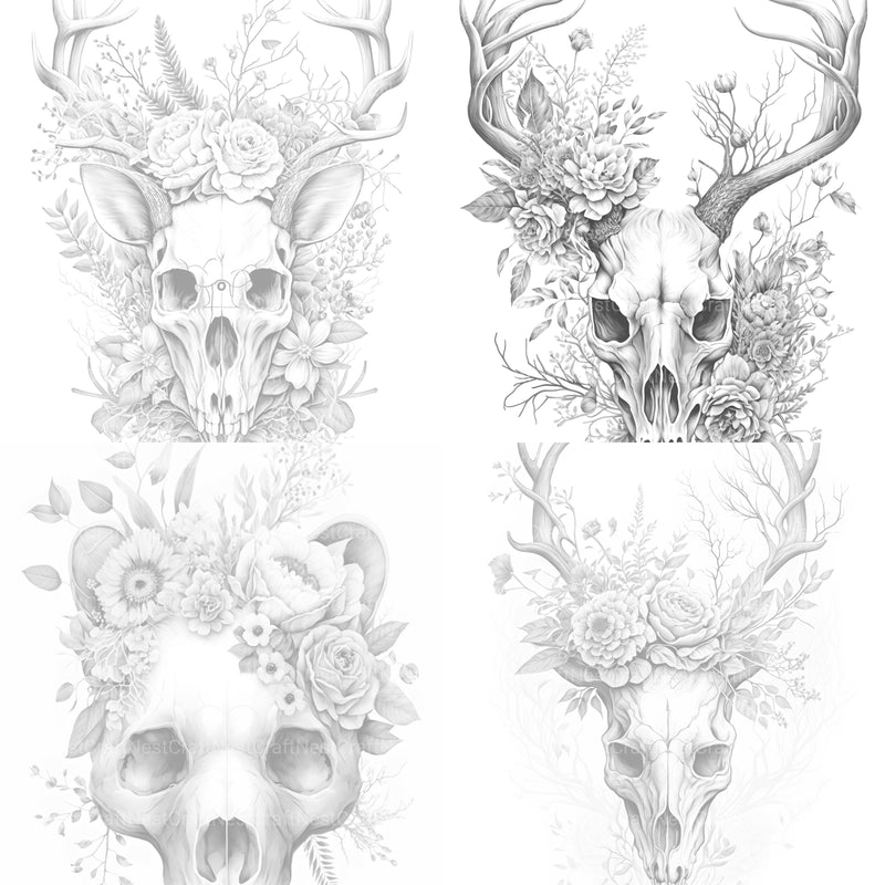 Floral Skull Coloring Book - CraftNest - Digital Crafting and Art