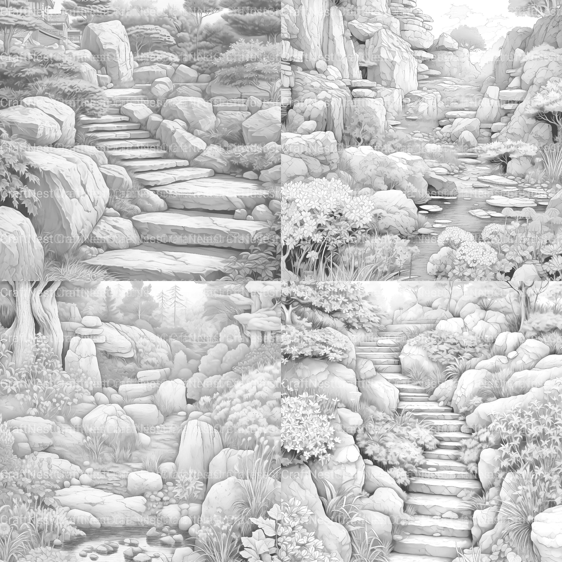Rock Garden Coloring Book - CraftNest - Digital Crafting and Art