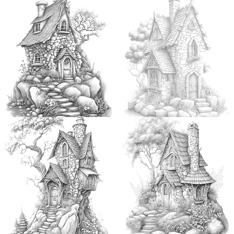 Stone Fairy House Coloring Book - CraftNest - Digital Crafting and Art