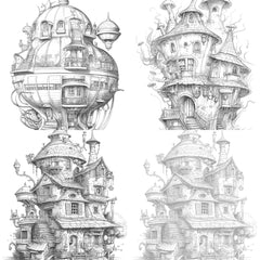 Futuristic Fairy House Coloring Book - CraftNest - Digital Crafting and Art