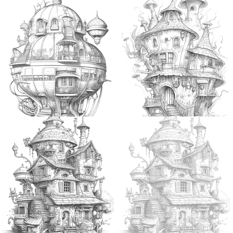 Futuristic Fairy House Coloring Book - CraftNest - Digital Crafting and Art