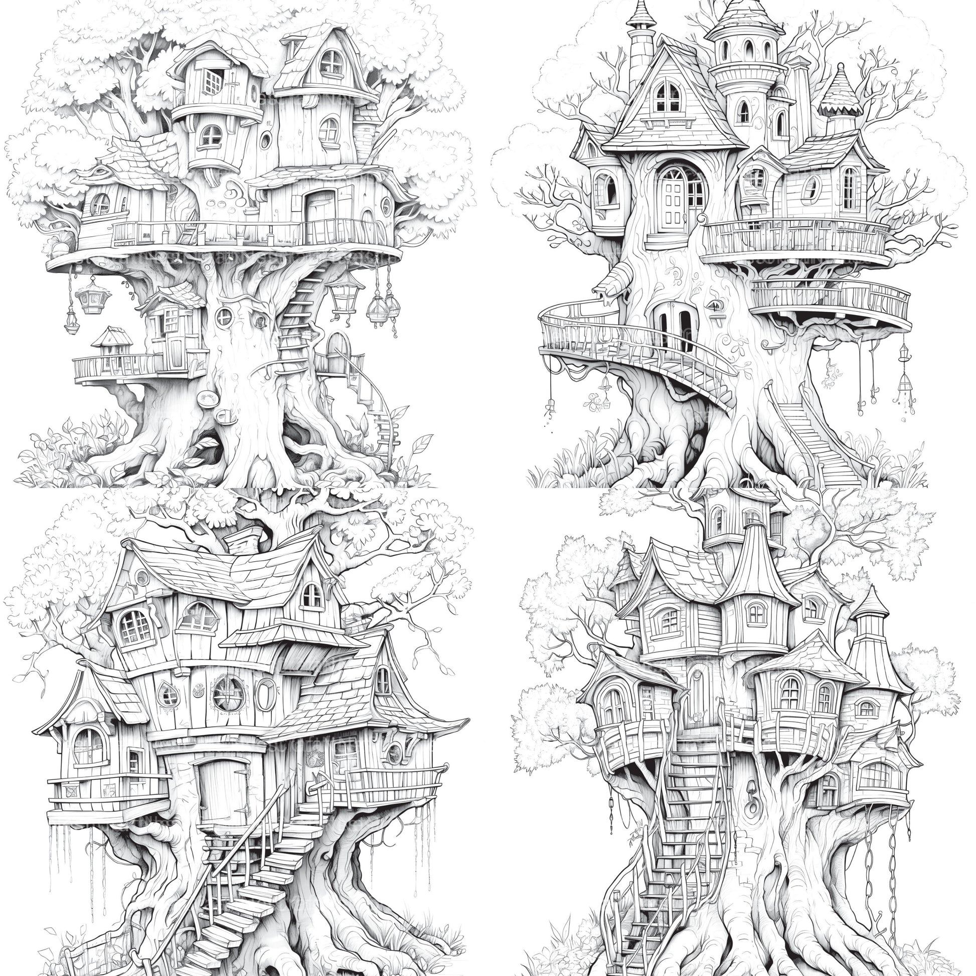 Treehouse Coloring Book - CraftNest - Digital Crafting and Art