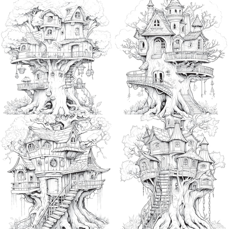 Treehouse Coloring Book - CraftNest - Digital Crafting and Art