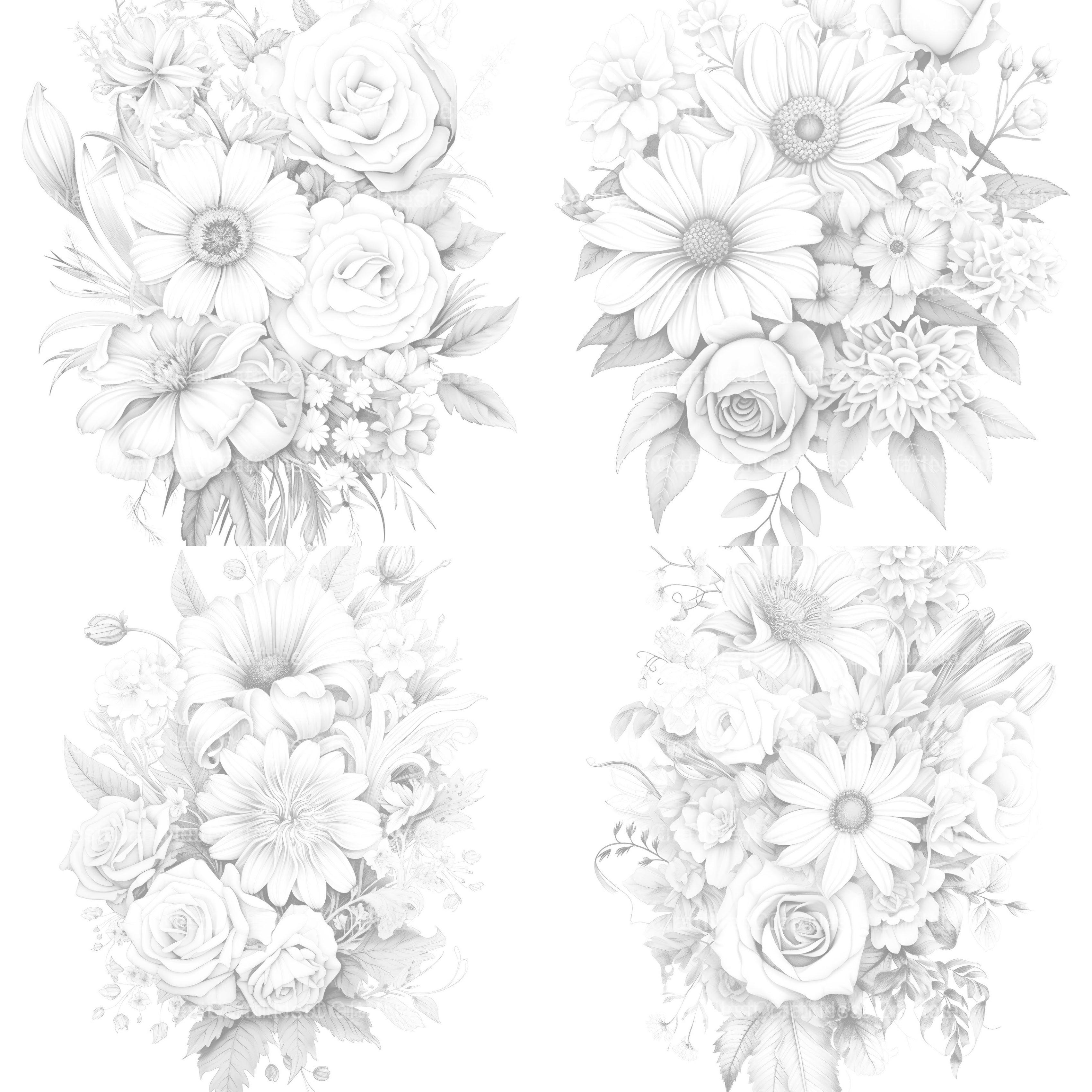 Flower Coloring Book 3 - CraftNest - Digital Crafting and Art