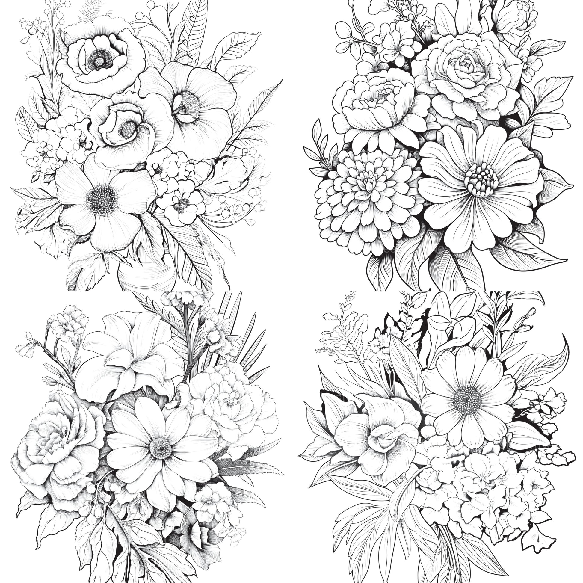 Flower Coloring Book 2 - CraftNest - Digital Crafting and Art
