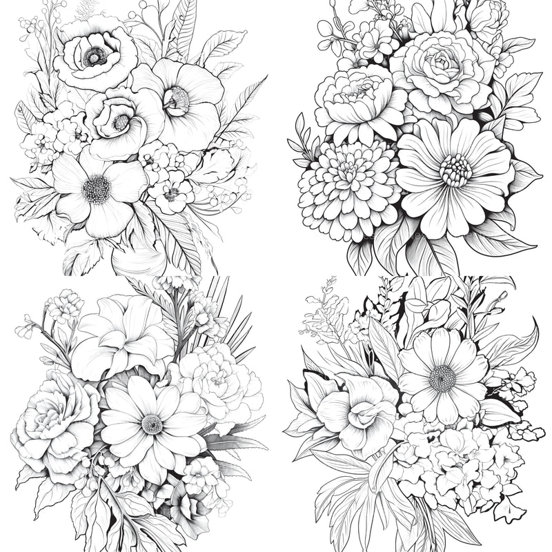 Flower Coloring Book 2 - CraftNest - Digital Crafting and Art