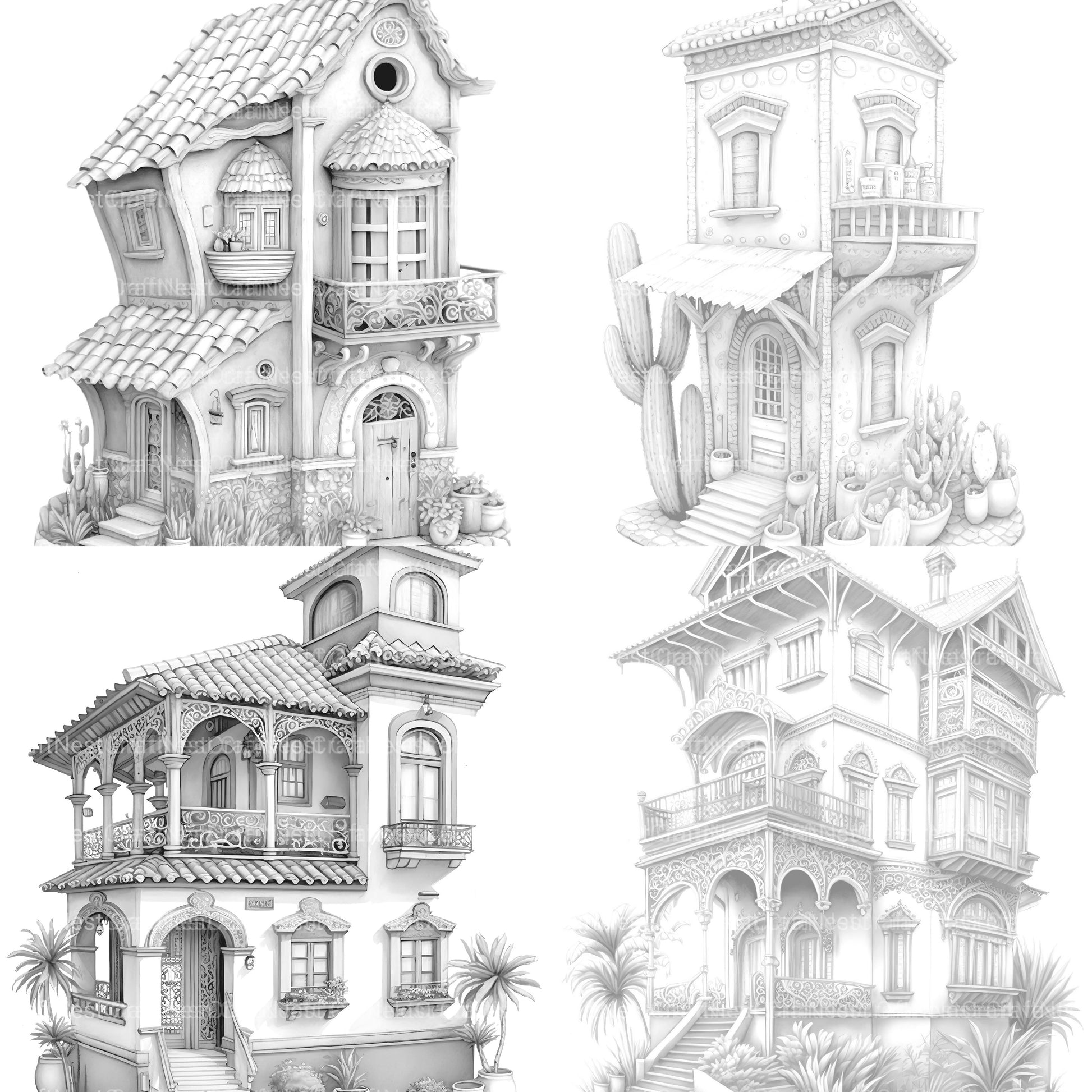 Chile Tiny House Coloring Book 1 - CraftNest - Digital Crafting and Art