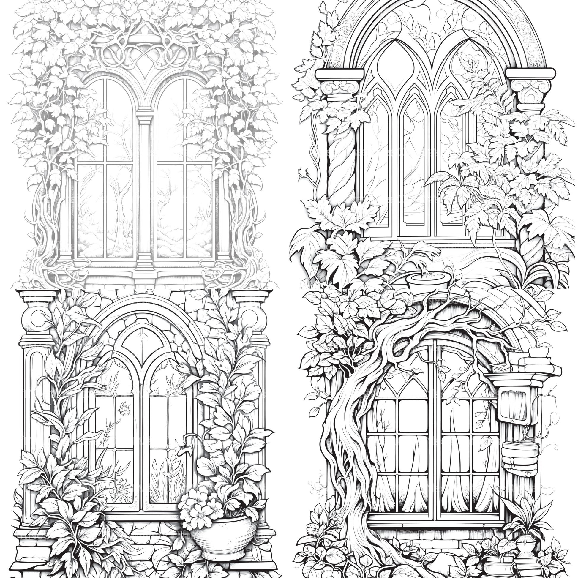 Blooming Window Coloring Book - CraftNest - Digital Crafting and Art
