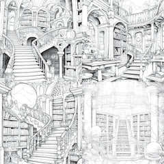 Enchanted Library Coloring Book - CraftNest - Digital Crafting and Art