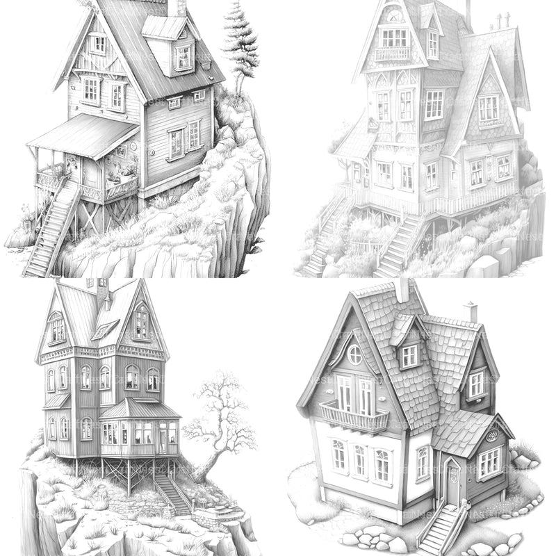 Norwegian Tiny House Coloring Book - CraftNest - Digital Crafting and Art