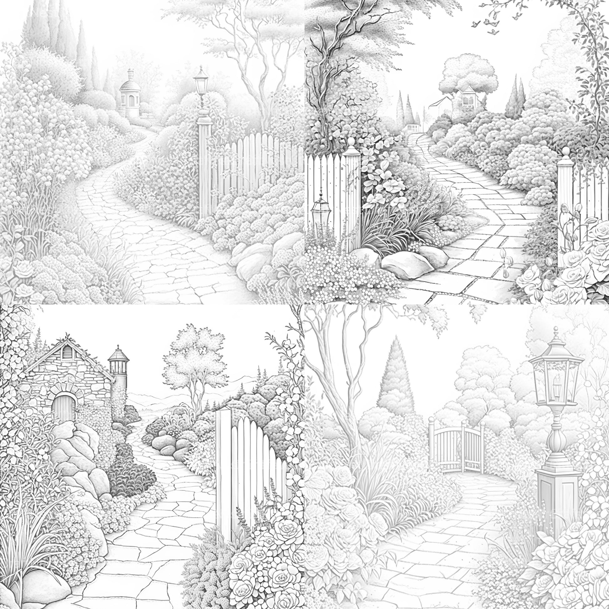 Garden Path Coloring Book - CraftNest - Digital Crafting and Art