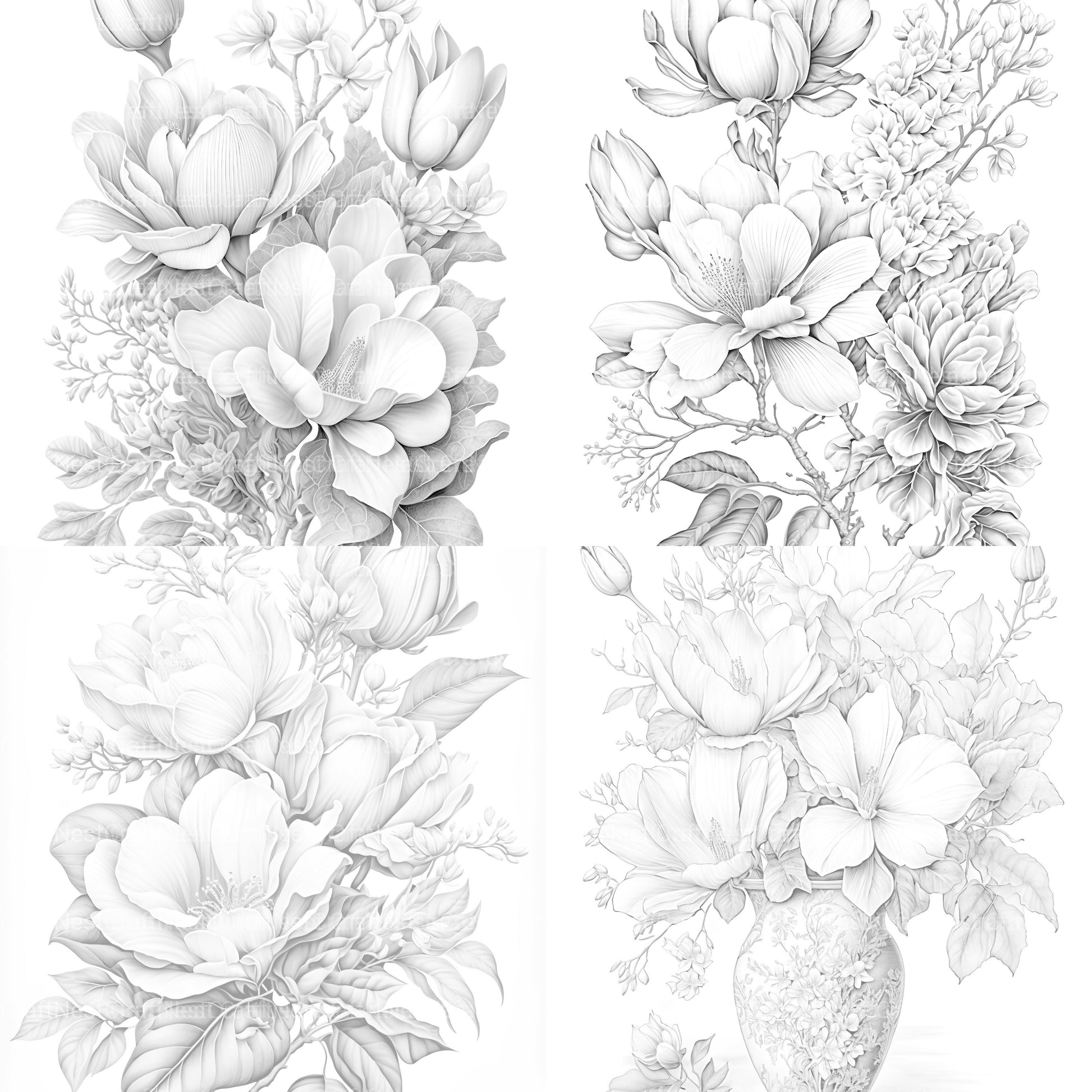 Magnolia Flower Coloring Book - CraftNest - Digital Crafting and Art