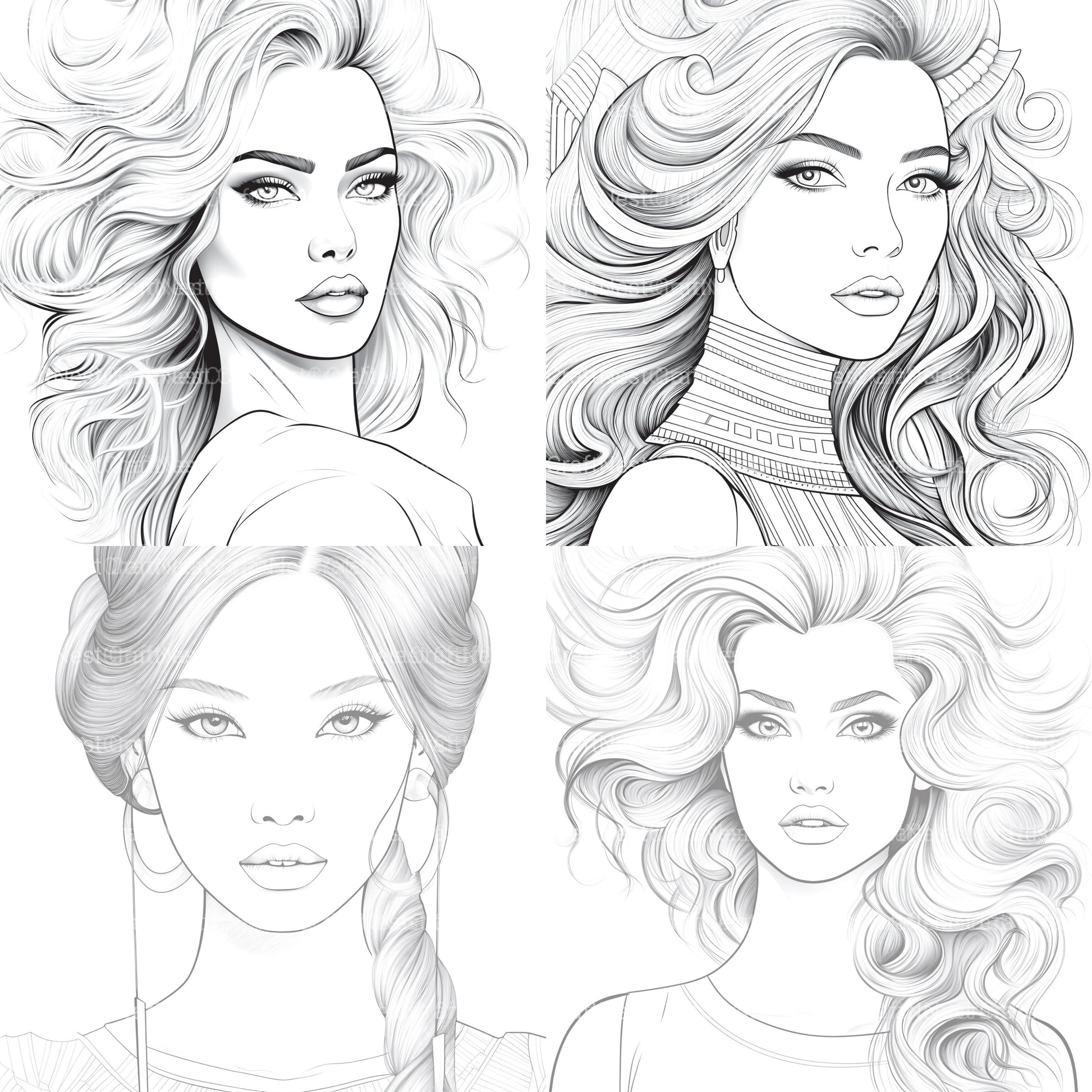 Beautiful Women Coloring Book - CraftNest - Digital Crafting and Art