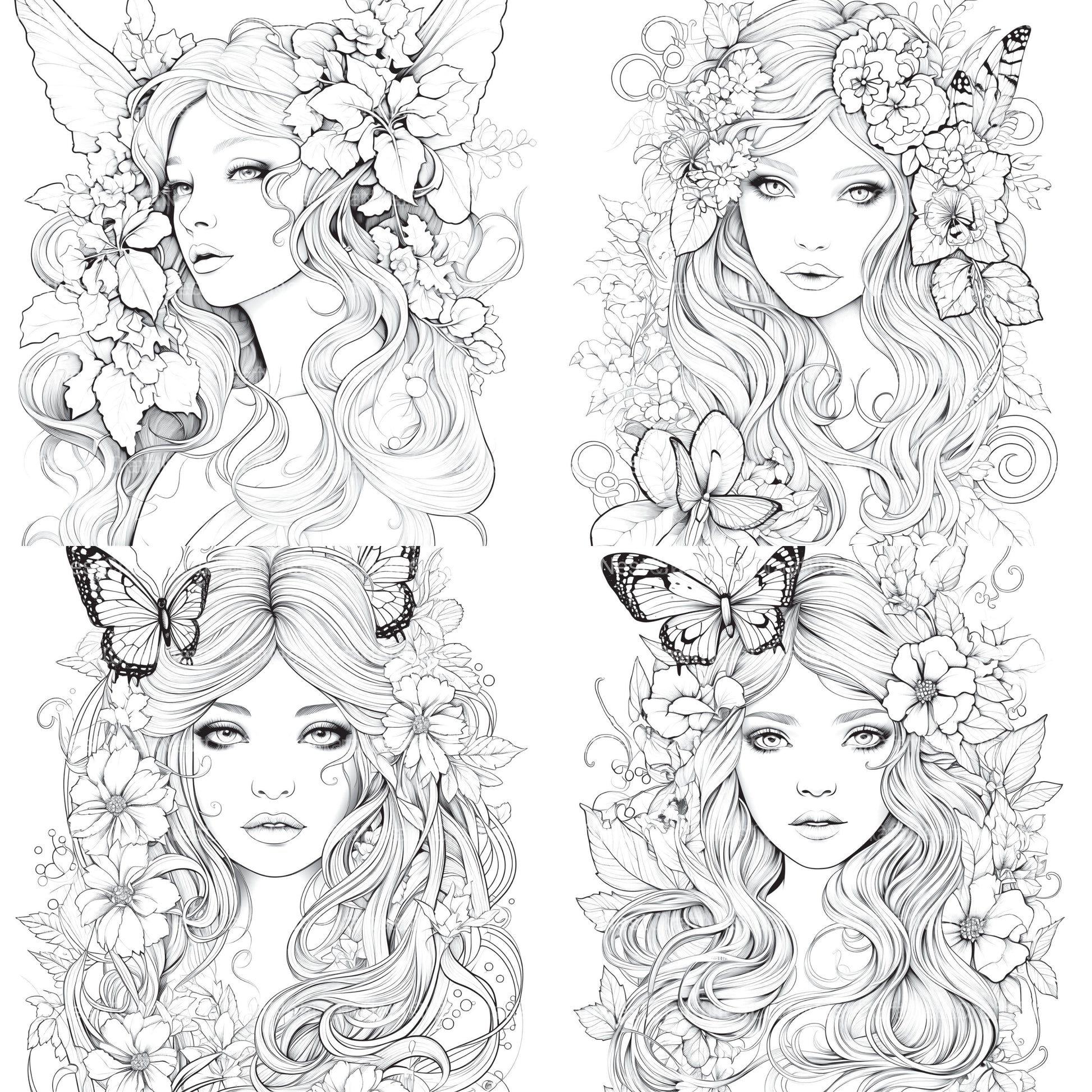 Beautiful Fairies Coloring Book - CraftNest - Digital Crafting and Art