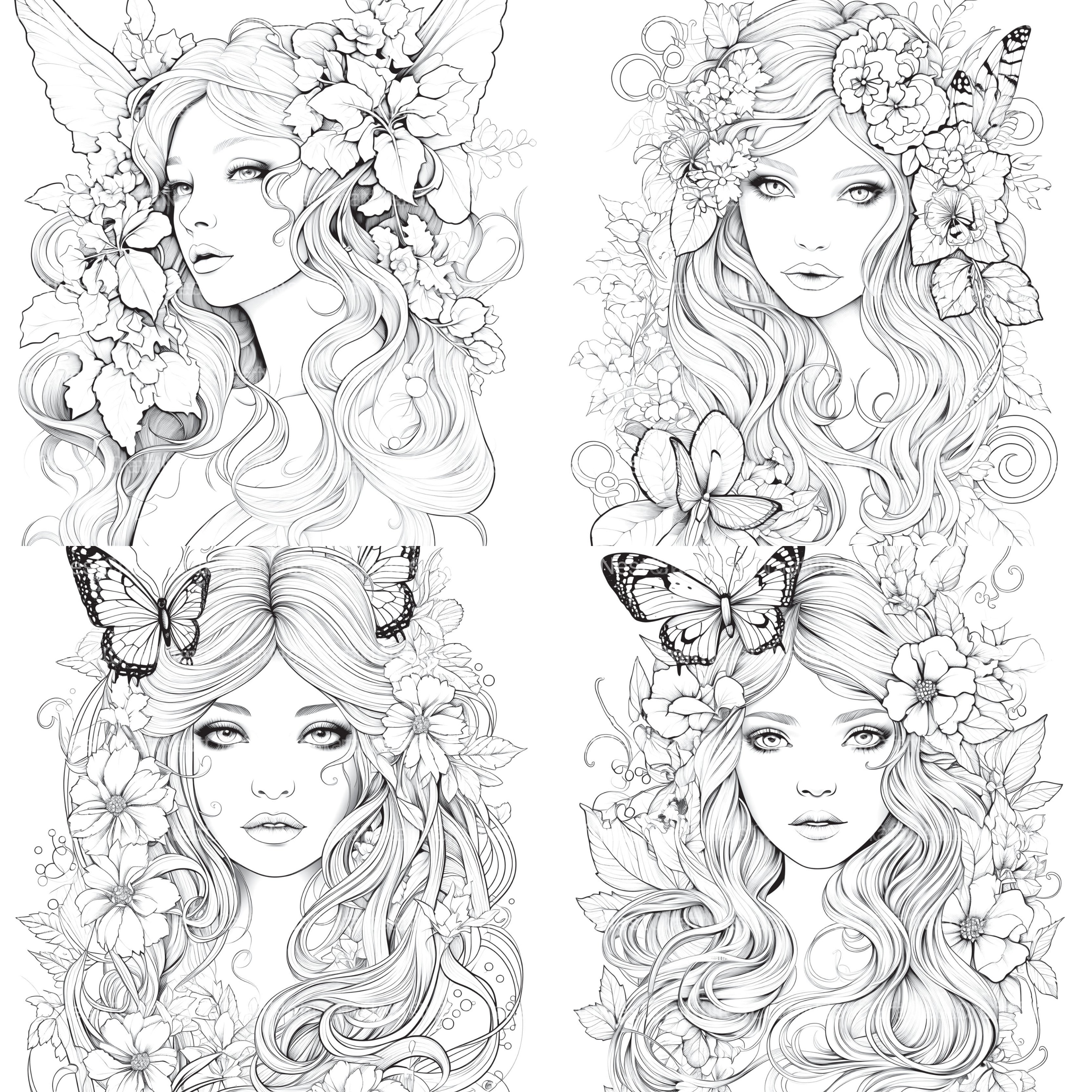 Beautiful Fairies Coloring Book